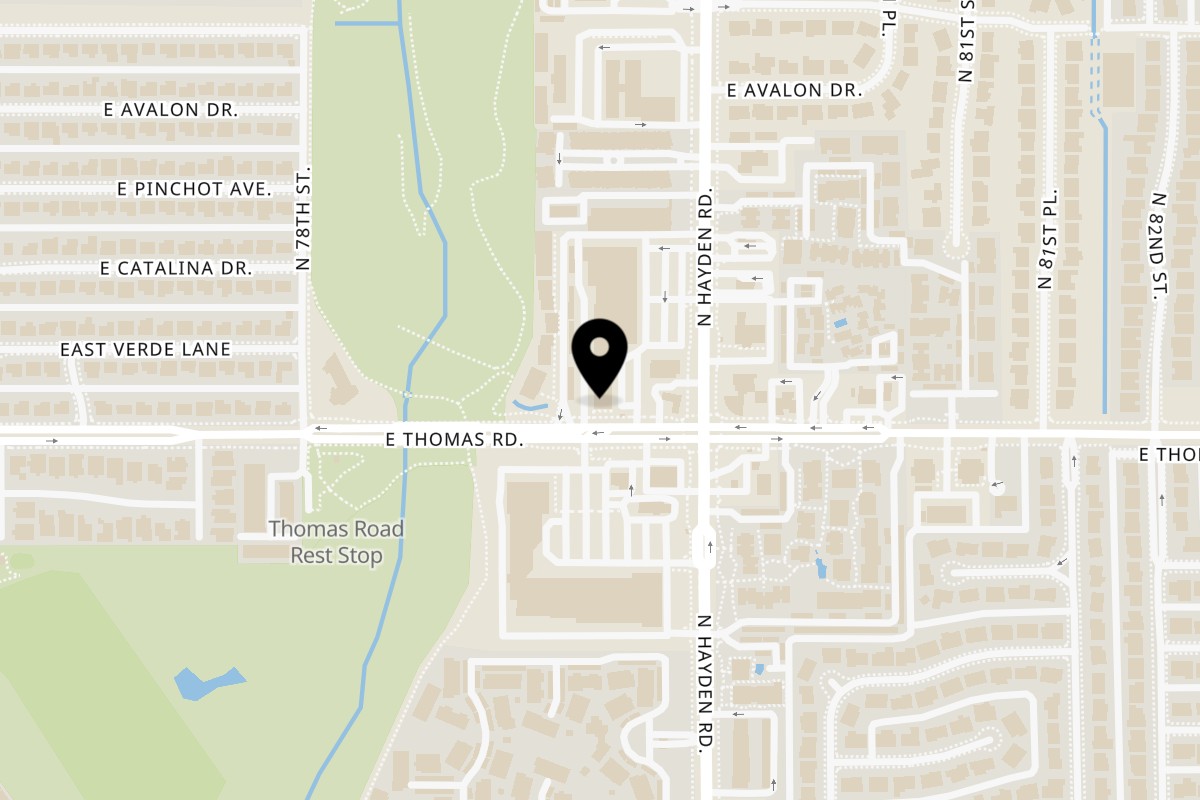 Map showing the location of Hello Vietnam Pho & Roll Hayden on 2922 N Hayden Rd in Scottsdale